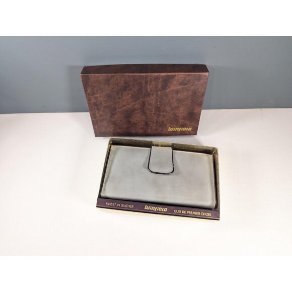 New Old Stock WINFIELD Gray leather wallet, Cowhide leather coin purse Canada - Picture 2 of 14